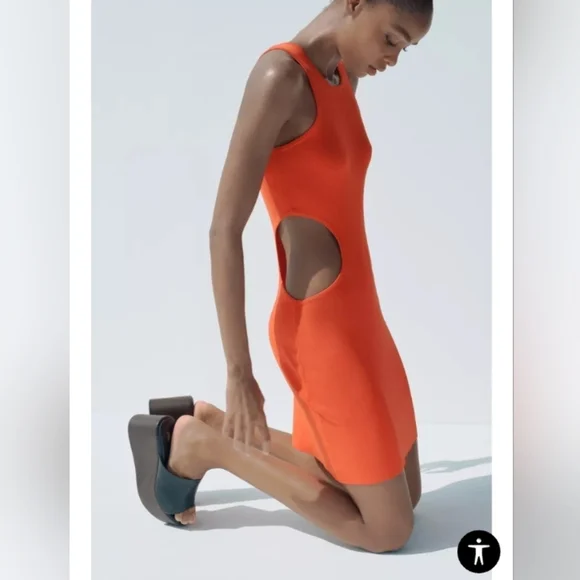 Zara Cut-Out Knit Midi Dress - Picture 4 of 5